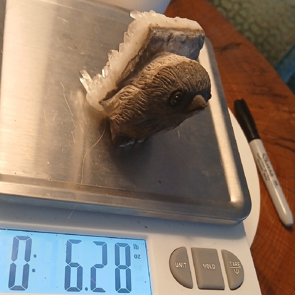 Elegant Geode Caved Penguin   Sculpture
